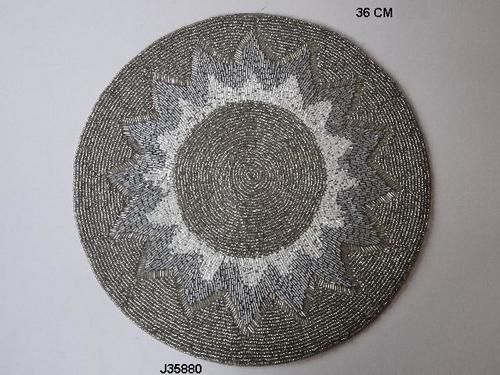 Grey And White Glass Bead Table Mat