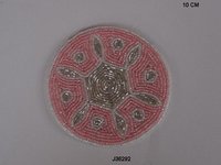 Glass Bead Table Coasters In Pink Color