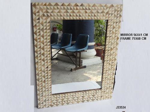 Jandaood Mirror Frame With Bone And Wooden  Inlay