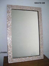 Mirror Frame With Bone And Wooden  Inlay