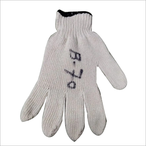 Cotton White Knitted Hand Gloves