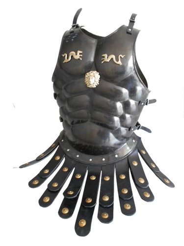 Black Antique Dragon Emblem Roman Muscle Armor Cuirass