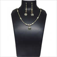 Metal Beads Necklace Dangle Earrings