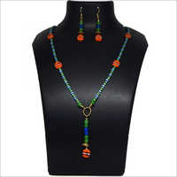 Small Monalisa Stone Beads Necklace Dangle Earrings