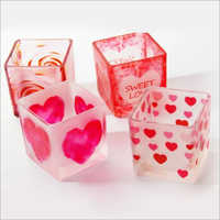 Heart Square Candle Jar Votive Holder