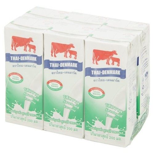 Thai-Danish UHT flavored milk, Sweet flavor 200ml x 6pcs