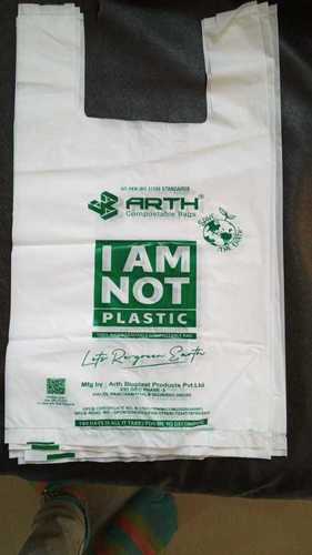 White Biodegradable Compostable Carry Bags