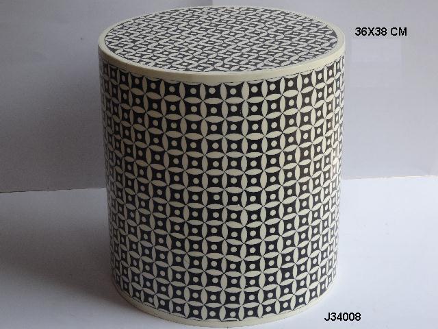 Bone Inlay Furniture Stool Square