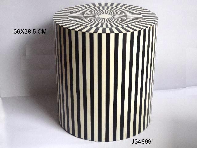 Bone Inlay Side Table Square