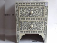 Bone Inlay Side Table Square