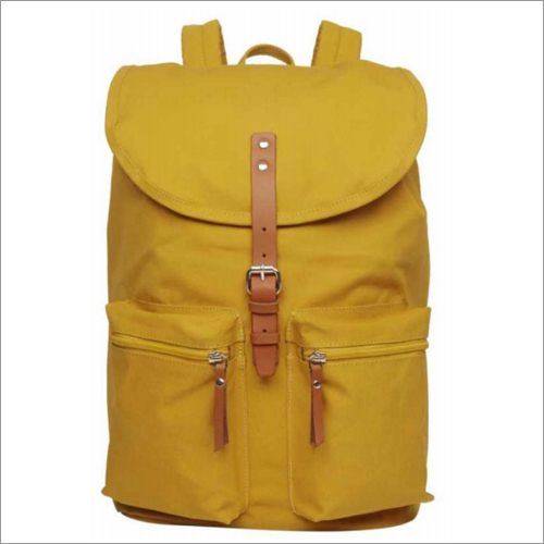Ladies Leather Yellow Handbag