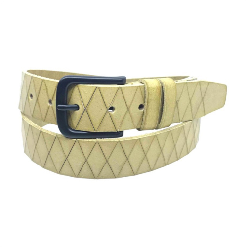 Genuine Beige Leather Ladies Belt