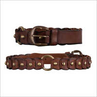 Genuine  Brown Leather Ladies Belt