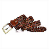 Genuine Braided Brown Leather Ladies Belt