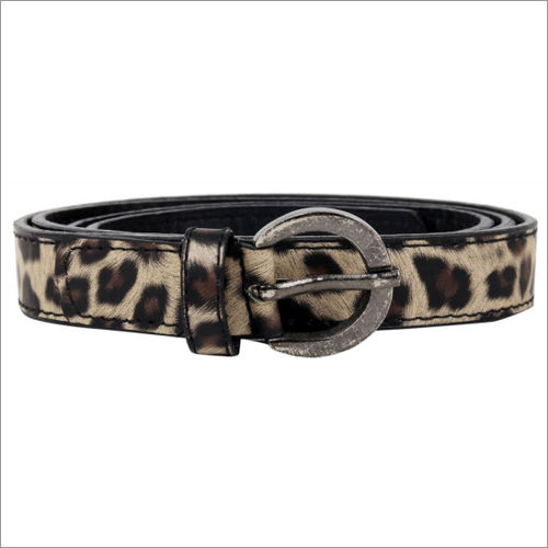 Genuine Hairon Print Leather Ladies Belt