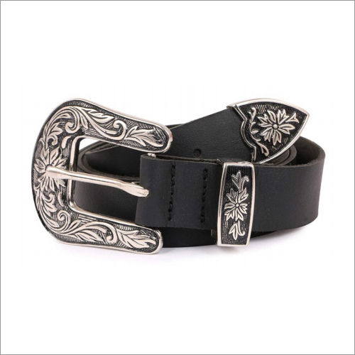 Genuine Black Leather Mens Belt