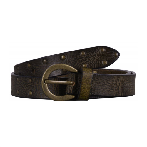 Genuine Olive Leather Mens Belt