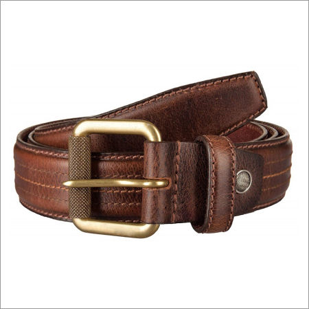 Genuine Beige Leather Mens Belt