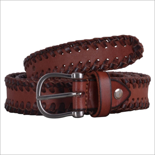 Genuine Brown Leather Mens Belt