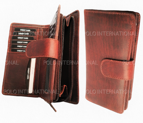 Brown Leather Wallet With Multi Functional Slots