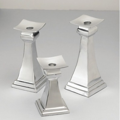 Silver Aluminium Candle Holder Stand
