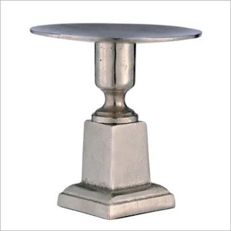 Aluminium Candle Holder Stand - 8.5'' H x 8.3'' W x 8.3'' D, Silver Polished Metal, Handmade, Traditional American Style Decorative Theme