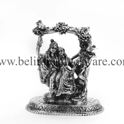 Radha Krishna Silver Murti On Jhula