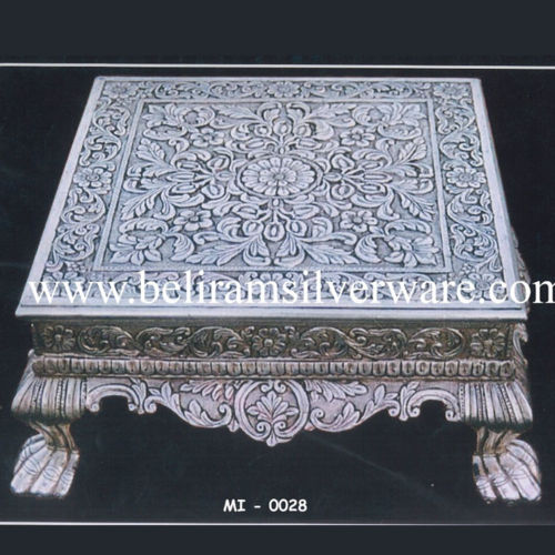 Magnificent Flower Carved Silver Chowki