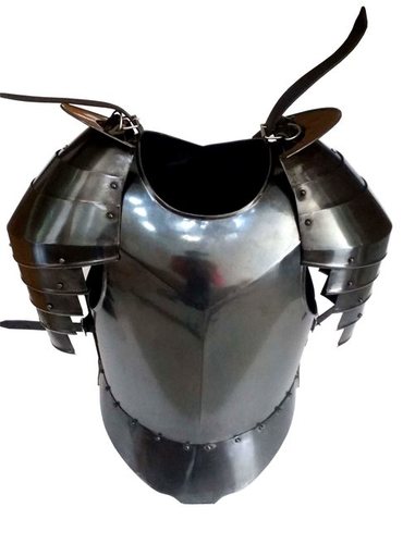 Metal Black Antique Medieval Flute Armor Collectible Breastplate Armor W/Shoulder ~ Armor Jacket