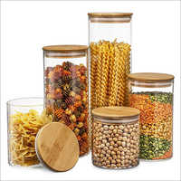 Glass Jars With Wooden Lid