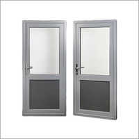 Aluminium Door - 40mm Thickness, 2.0mm Frame, Grey Powder Coated Finish | Corrosion Resistant, Tempered Glass, 1 Year Warranty