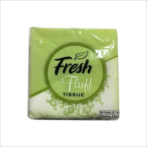 White Tissue Napkin - Paper Material, 33x33 mm Size, White Color | Ideal for Household & Commercial Cleaning Applications