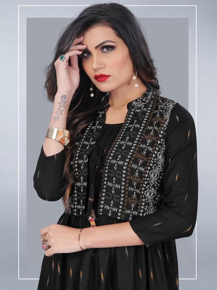 Rayon Long Kurti With Koti