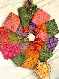 Multi New Saree Collection Women's Soft Silk Banarasi Patola Designer Saree With Blouse Piece