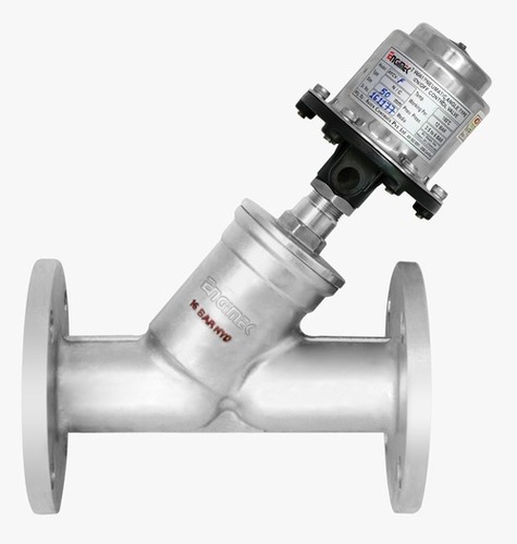 Pneumatic Angle Control Valve Flange End