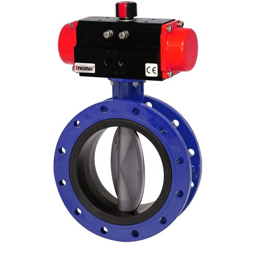 Pneumatic Double Flange Butterfly Valve
