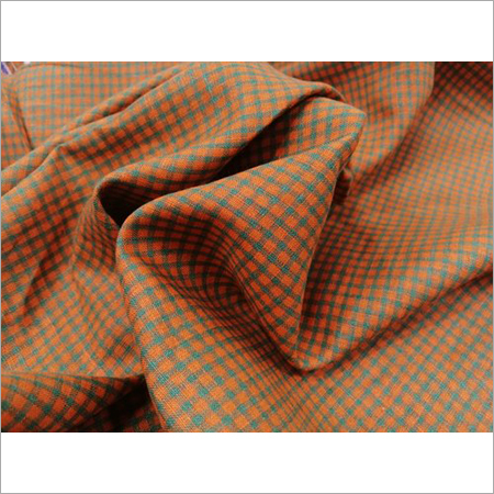 Machine Wash Check Linen Shirting Fabric