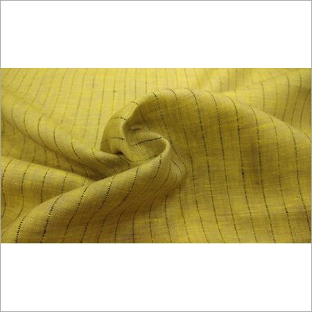 Yellow Check Linen Shirting Fabric