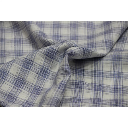 58 Inch Check Linen Shirting Fabric