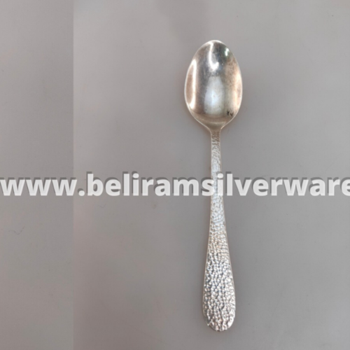 Hammered Handle Silver Spoon