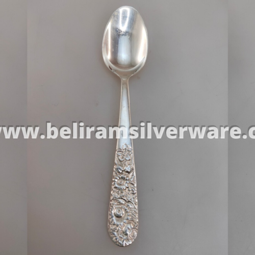 Flower Nakshi Silver Spoon