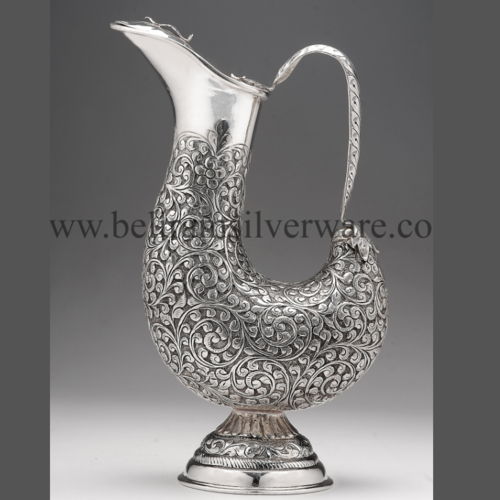 Unique Shape Nakshi Design Silver Jug