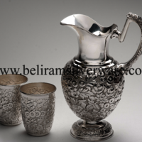Flower Leaf Nakshi Silver Mug Set