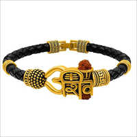 Shivji Word Bracelet - Brass & Leather Material, Golden Finish, Polished | Free Size, Perfect Gift For Any Occasion