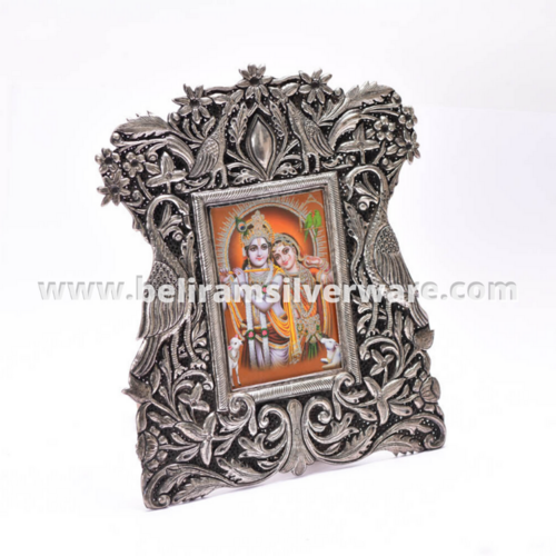Intricate Nakshi Antique Silver Photo Frame