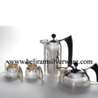 Hammered Texture Modern Silver Tea Set