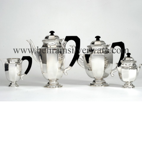 Hexagonal Modern Silver Tea Set