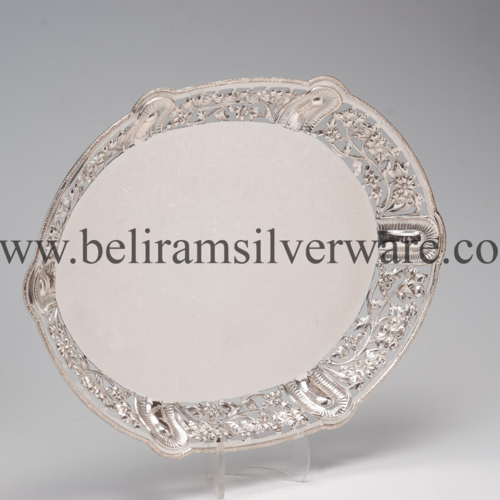 Intricate Border Silver Tray