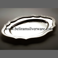 Modern Scalloped Border Silver Tray
