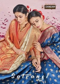 Spring Satrangi Party Wear Heavy Handloom Silk Sarees